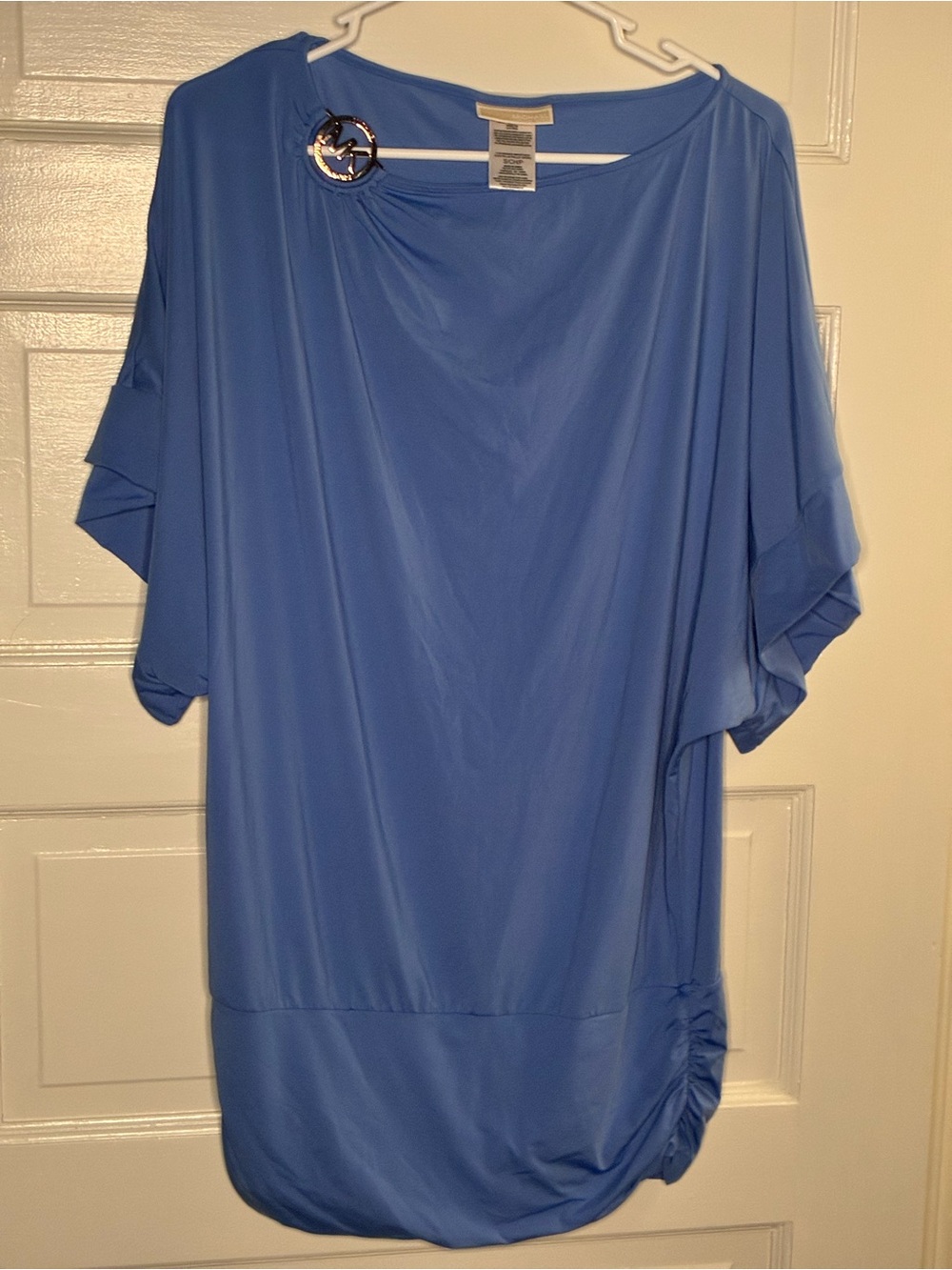 Michael Kors Periwinkle Blue Dolman Tunic with Logo Accent